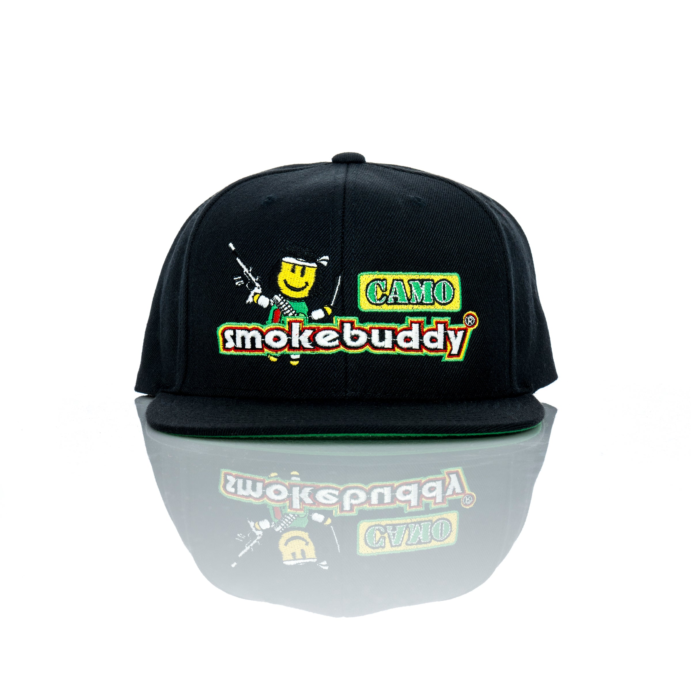 Smokebuddy Camo Snapback Hat Black